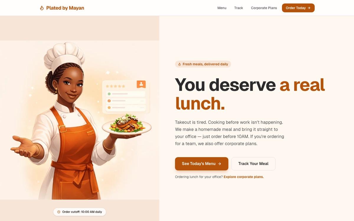 Plated by Mayan — Meal delivery