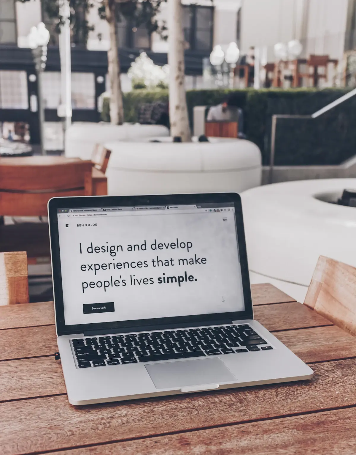 A laptop displaying a clean, modern website design